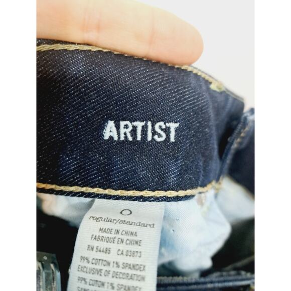 American Eagle Stretch Dark Wash Artist Low Rise Capri Length Jeans 0 - Picture 4 of 4